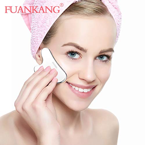 Fuankang Gua Sha Facial Tools Stainless Steel Scraping Massage Tool For Face Stainless Steel Gua Sha Tool With Travel Pouch #TOP1