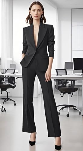 Women's Two Piece Sets Pants Suits Dressy Business Blazer Pant Suit Set Office Work Outfit4