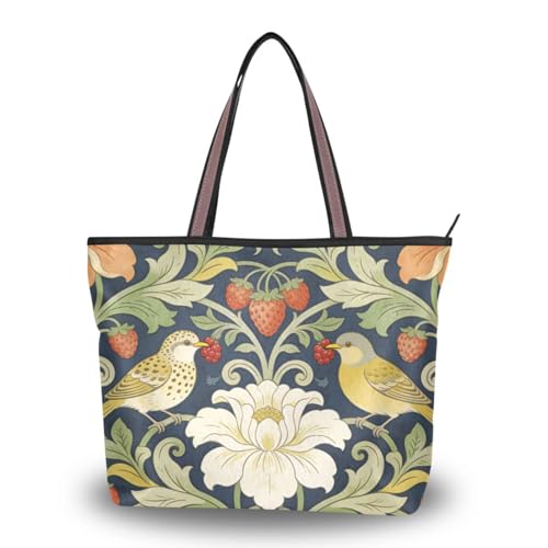 Sacs à main réutilisables William Morris tissu de soie rouge zippé femme