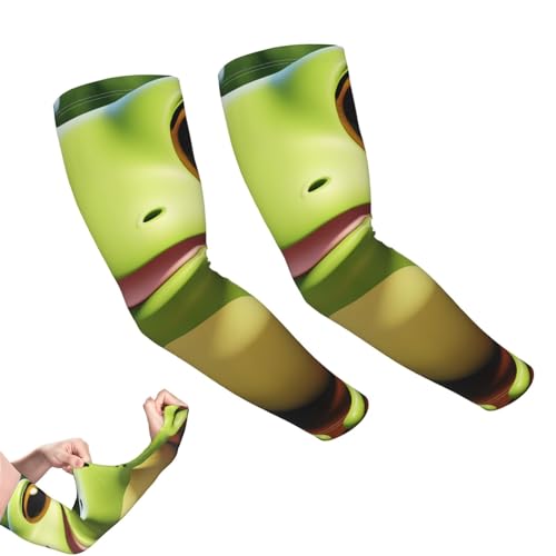 VTCTOASY Arm Sleeves for Men Women UV Sun Protection Sleeves cute frog Arm Sleeve Cooling Tattoo Cover