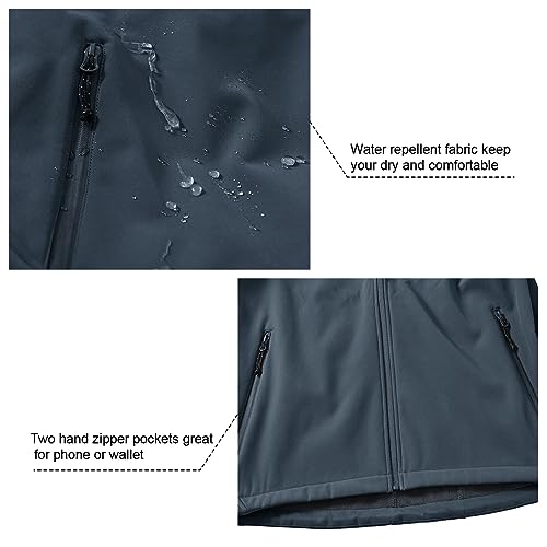 Gopune Men's Lightweight Soft Shell Jacket Fleece Lined Waterproof Hooded Hiking Winter Jacket4