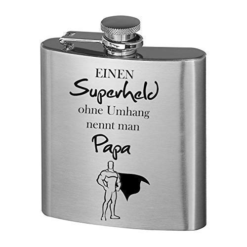 Frasco set de acero inox Schmalz grabado para regalo del Día del Padre