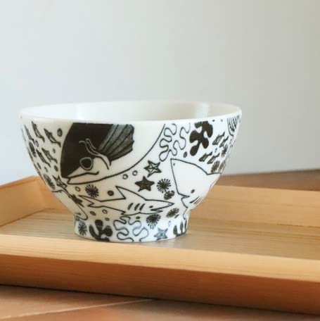 Amazon | Smile Japan Factoryのご飯茶碗 たくさんのお魚が描かれて