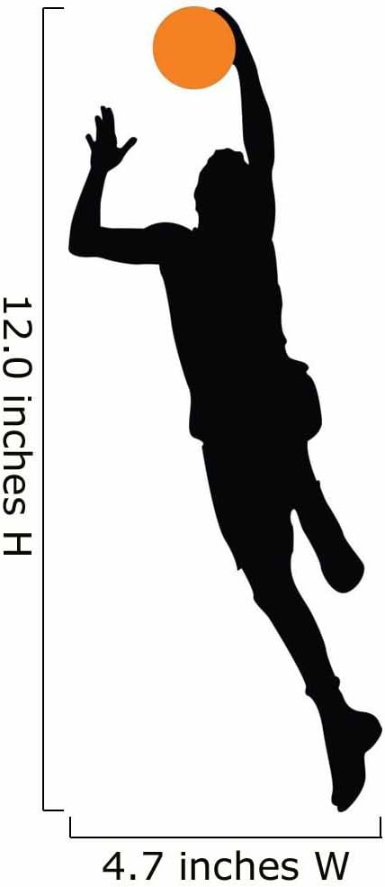 Wallmonkeys WM314549 Basketball Player Silhouette Wall Decal Peel and Stick Graphic (12 in H x in W)