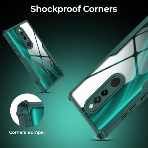 Image of A rtistque Clear Hard Transparent Acrylic Armor Back Cover Case for Mi Redmi 8A Dual /Redmi 8 / Redmi 8A | Shockproof TPU Edge Protection | Slim Protective Design | Redmi 8A Back Cover - Green