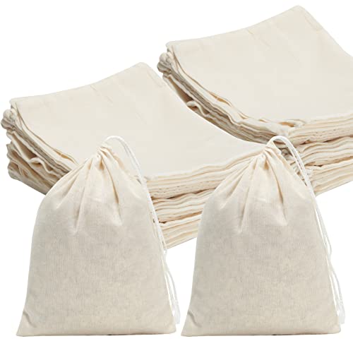 Focciup YDZ3X4 50 Pcs 3X4 Inches Cotton Drawstring Bags Reusable Muslin Cotton Bags Sachet Bag Jewelry Pouch cover
