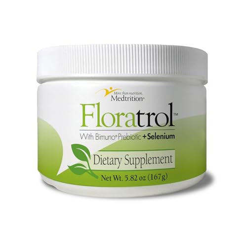 Medtrition Floratrol Prebiotic Fiber Powder for Digestive Health Bimuno GOS Prebiotic + Selenium Supports Gut Health & Regularity Dissolves Clear and Fast No Grit or Taste Small Serving