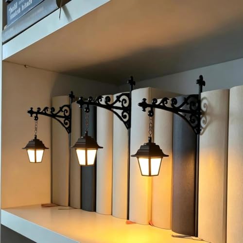 Library Lantern-Decorative Bookshelf Lighting Reading Book Shelf Lights for Bookworms Antique Led Books Nook Lamp Ornament for Study Reading Corner Home Library Unique Gift for Book Lovers(3Pcs)