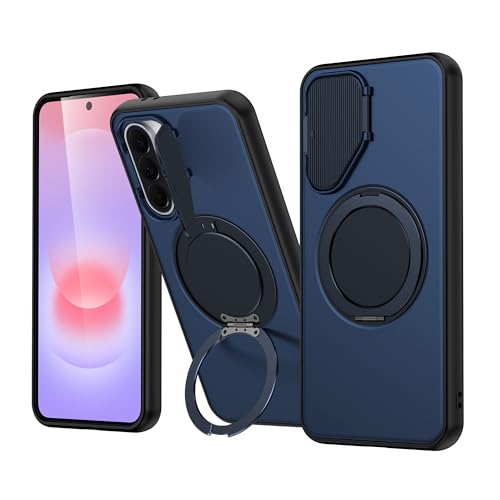 Image of Spazy Case Samsung A37 5G Back Cover|Premium Magnetic Ring Stand Case with Camera Protection Slider|360 Rotating Kickstand|Slim & Strong Grip Phone Case for Samsung A37 5G-Blue