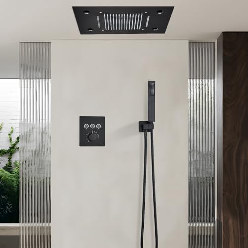 TVTIUO Sistema de Ducha Completo Negro Mate