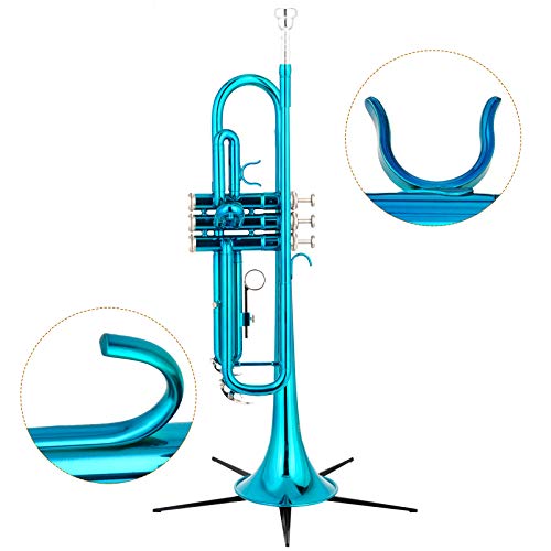 Eastrock Bb Trumpet Standard Trumpet Set With Carrying Case,Gloves, 7C Mouthpiece And Cleaning Kit (Sea Blue) #TOP4