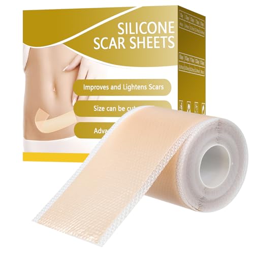 Silikon Narbenpflaster, Silikonpflaster Rolle für Narben 5cm x 300cm Silikon Narbenband Scars Removal Tape für Kaiserschnitt und...