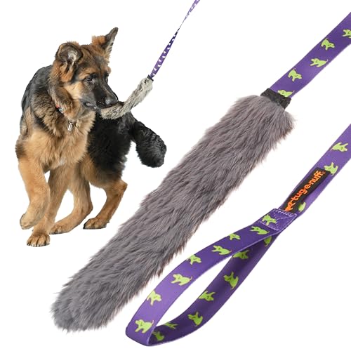 Tug-E-Nuff Durable Dog Tug Toy Chaser with Extra Long Handle | Ideal for Interactive Dog Training and Dogs of all Ages | Made of Faux Fur and Comes in 4 Colours | 47 x 11 inches in Size