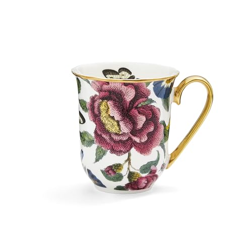 Taza Spode Creatures of Curiosity 12 oz Blanco Floral