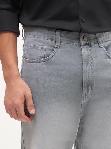 Image of Urbano Fashion Men's Loose Baggy Fit Heavy Washed Faded Denim Jeans Non-Stretchable