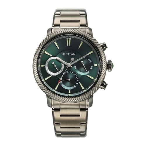 Titan Regalia Stellar Quartz Green Dial Men's Watch Grey - Image 2