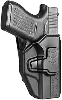 Compatible with Glock 43 Glock 43x, OWB Holster Fit G43 G43x, 360 Degrees Adjustable Belt Clip, Fit 1.5'' 1.75'' 2.0'' 2.25'' Wide Belt, Level II Retention Index Finger Release