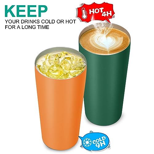 Image of VEGOND 20oz Tumbler Stainless Steel Tumbler with Lid And Straw Vacuum Insulated Double Wall Travel Coffee Mug(orange package 6)