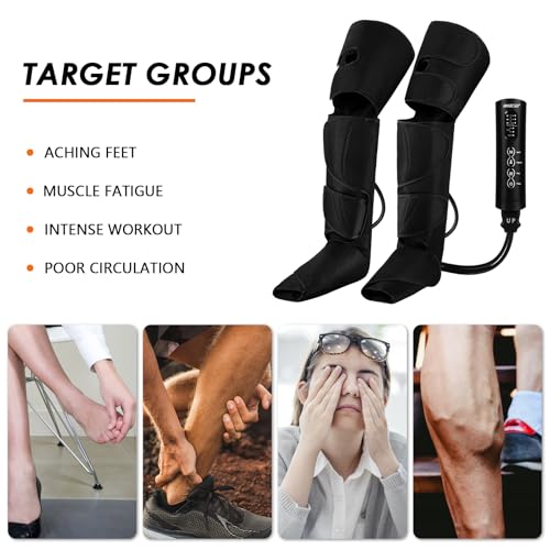 Image of CINCOM Leg Massager, Leg Compression Massage with Heat for Circulation and Pain Relief Air Compression Foot Calf Thigh Massager with Handheld Controller
