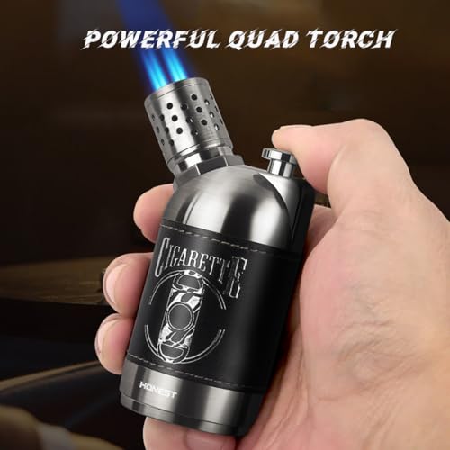 Encendedor Quad Torch Ambrogio.L Recargable Color Negro miniatura 2