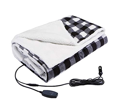 Manta eléctrica Big Ant, 12 V para coche eléctrico ultra suave, gruesa y caliente, fácil de usar, perfecta para coches, camiones, oficina en casa en invierno frío