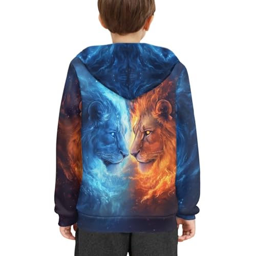 Image of WELLFLYHOM Boys Hooded Sweatshirts Hoodie Pullover Cool Graphic Crewneck Blouses Size 6-16
