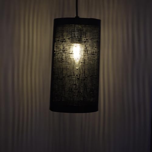 Image of BENE Alaska Pendant Lamp, Mild Steel Indoor Modern Hanging Lamp, E-27 Base Ceiling Hanging Light for Home Decor, Kitchen, Living Room, Bedroom, 13 cm (Black, Pack of 1 Pc)