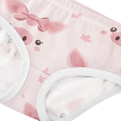 Wusikd Pig Faces Girls' Underwear Cotton Pink Hearts Girls Briefs Soft Toddler Underwear 2T4