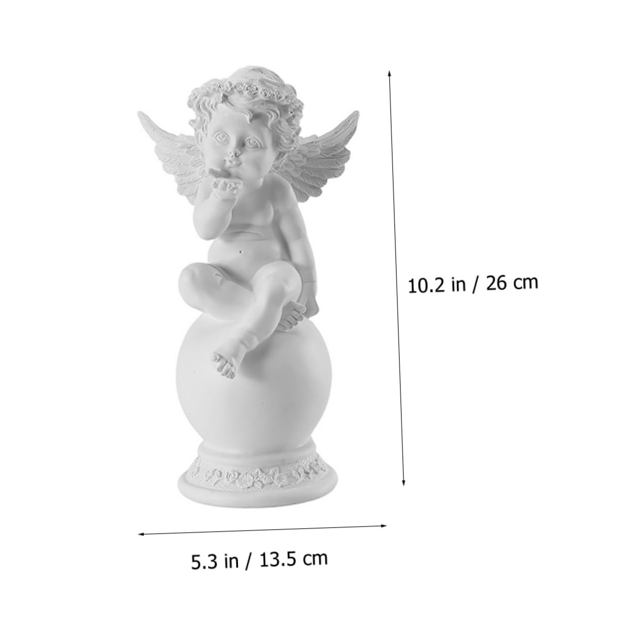 ABOOFAN Statua di Angioletto Seduto in Resina Bianca Decorazione per Giardino Regalo Personalizzabile per Compleanno