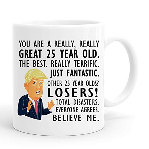 Product Deal joey 25th Birthday Gift Trump Mug,11 Ounces, Funny Donald Trump Gag Coffee Mugs,1996 25 Year Old Birthday Gifts for Him, Friend, Dad, Brother, Husband, Grandpa, Coworker