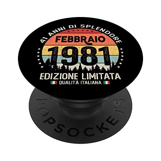 Vintage febrero 1981 mujer hombre regalo 41 años cumpleaños PopSockets PopGrip Intercambiable