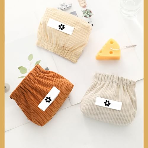 Cautious Corduroy Elastic Hair Tie Organizer,Corduroy Elastic Storage Bag,Elastics Storage Bags for Purse,Corduroys Hair Tie Pouch (E)2