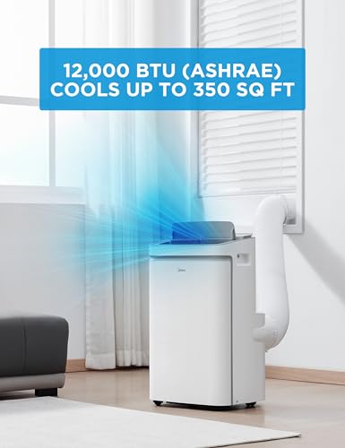 Midea 12,000 BTU ASHRAE (8,000 BTU SACC) Portable Air Conditioner, Cools up to 350 Sq.Ft., with Dehumidifier & Fan mode, Control with Remote, Amazon Alexa & Google Assistant, Easy-to-use and Install - Image 5