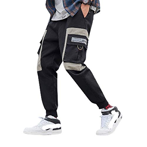 Herren Freizeithose 3D Straight Tapered Pants wasserdichte Winddichte Loose Fit Multi Pockets Beam Feet Harlan Hose 3X-Large