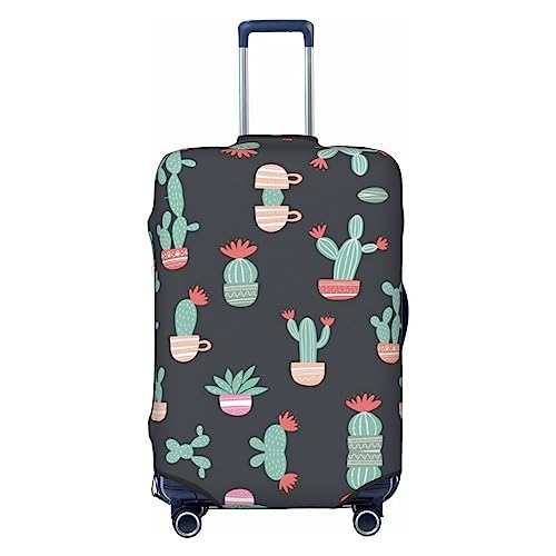 Housse de bagage pour éviter les rayures sur valise noire M BONDIJ motif cactus