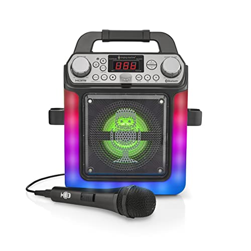Karaoké HDMI avec modificateur de voix Singing Machine Groove Mini pour chanter en duo à la maison