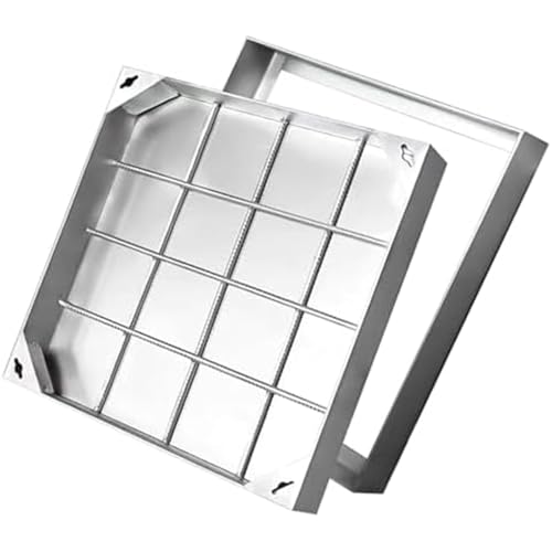 Cubierta y marco empotrables para alcantarillado, cámara cuadrada de inspección de alcantarillado para uso decorativo en interiores y exteriores, 500 x 500 mm