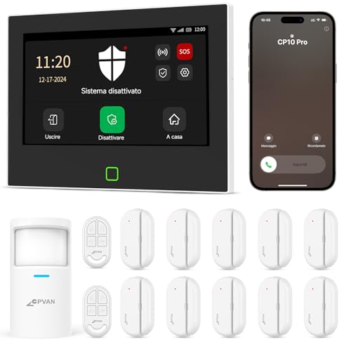 CPVAN GSM + WiFi Allarme Casa Senza Fili con 7”