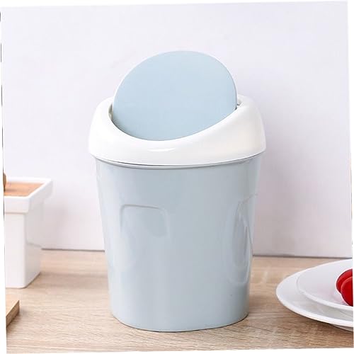 Caneca de basura de escritorio plástico con tapa miniatura 7
