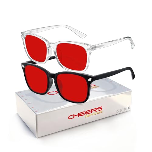 Image of Kids Blue Light Glasses 3 Pack Flexible TR90 Shatterproof Frame, Clear & Red Lenses Kids Fake Glasses 2-18 age