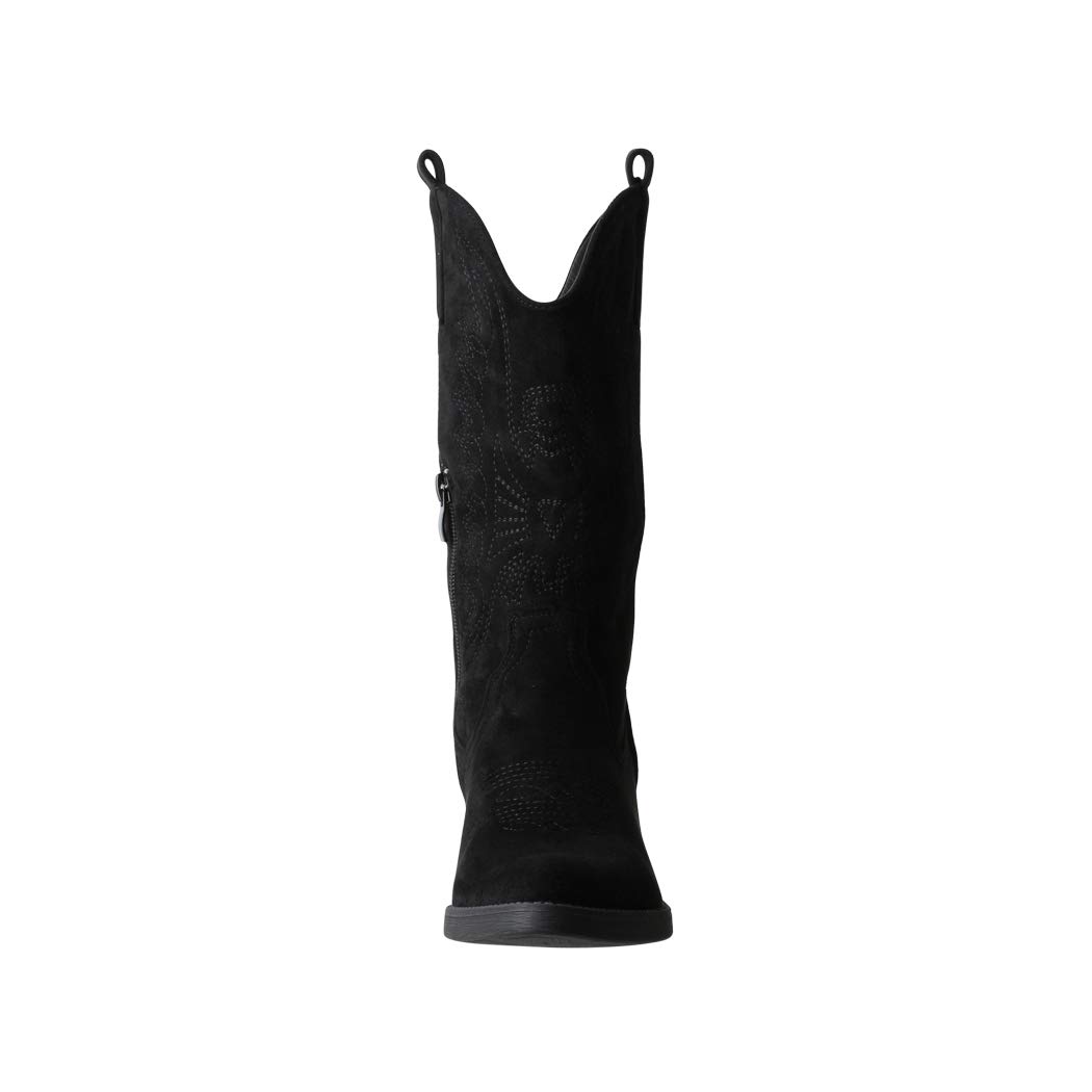 Elara Stivali da Cowboy Donna Motociclista Chunkyrayan 301-A32S Black-37