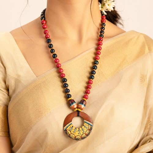 Image of AAKRITI ART CREATIONS Handcrafted Tribal & Wooden Necklace Collection | Dhokra, Ethnic, Brass & Artistic Designs | Royal, Boho & Nomadic-Inspired Statement Jewelry for Women