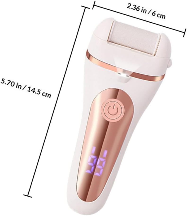 STOBAZA Electric Foot File Digital Display, Waterproof Callus Remover Pedicure Tool for Dead Skin and Rough Heels, Household Foot Care Device for Dry Cracked Skin