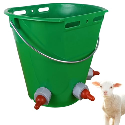 Seau d'alimentation pour veaux et agneaux 8 L à 3 tétines