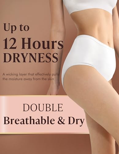 Image of AIRCUTE Washable Absorbency Urinary Incontinence Underwear for Women High Waist Leak Proof Panties for Bladder Leakage 60ML, 3 Pack (Medium, Beige-Beige-White)