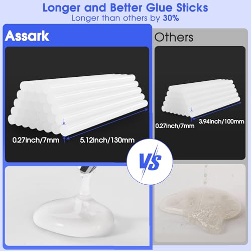 Hot Glue Gun Kit with 30 Glue Sticks(130mm x 7mm), Fast Preheating Hot Melt, High Temp for School Crafts DIY Arts and Quick Home Repairs, 20W Blue - Image 2