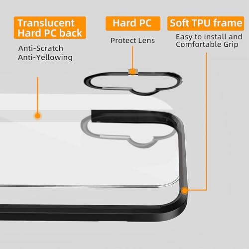 Image of amazon basics Transparent Hard Back Case Cover for Samsung Galaxy A15 (Black)