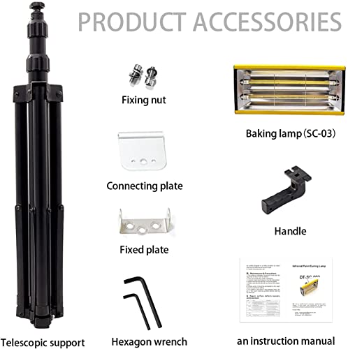 Datou Boss Infrared Paint Curing Lamp 2000W With Timer For Body Repair Paint Curing Systems, Automotive Body Repair Tools, Infrared Paint Dryer With Bracket 110V #TOP7