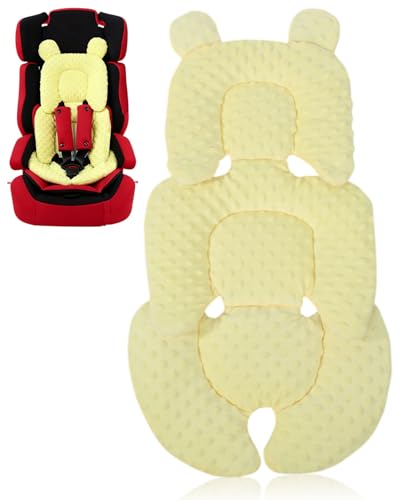 FUGLUS 1 Pcs Réducteur de siège pour bébé avec appui-tête, coussin doux, pour nacelle, poussette et siège auto, respirant et lavable,jaune