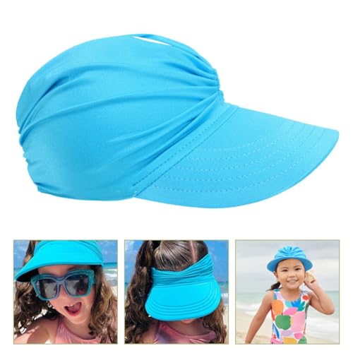Ciieeo Summer Sun Protection Hat, Breathable Nylon Sunshade Cap, Outdoor Beach Hat Sky-Blue, 8.66 x 3.93 x 1.96 Inches3